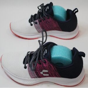 Charly Athletic Sneakers White Pink Navy Lace Up Athletic Shoes Women Size 7